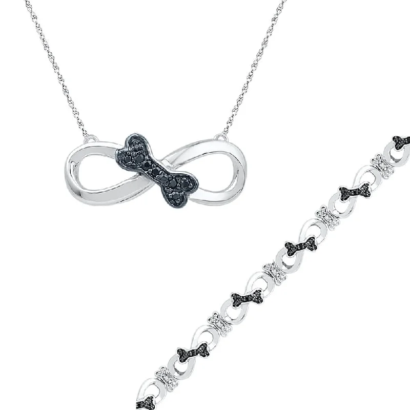 Black Diamond Necklace and Bracelet Gift Set