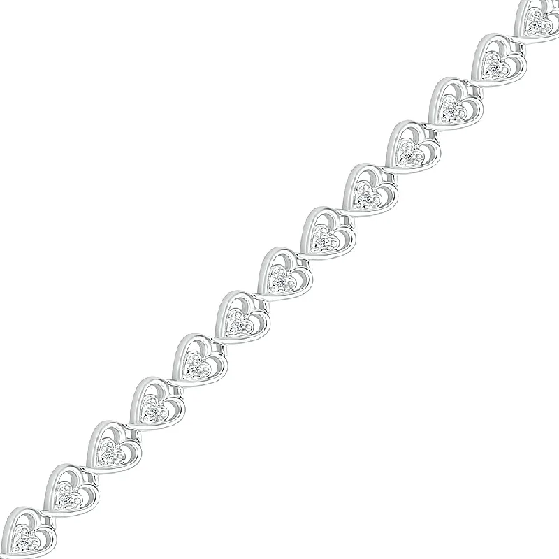 Interlocking Diamond Heart Bracelet