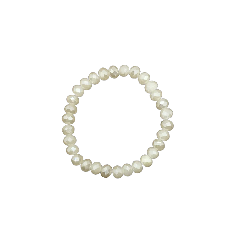 Khaki Mystic Faceted Rondelle 8mm Bracelet