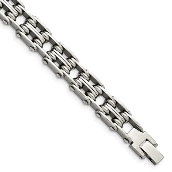 Mechanical Bike Link Bracelet for Men in Stainless Steel