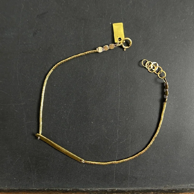 Gold Bar with Beads