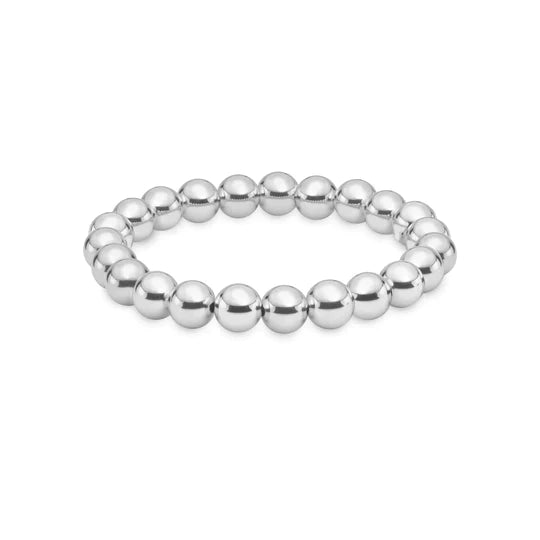 Silver Coated Hematite Round 8mm Bracelet