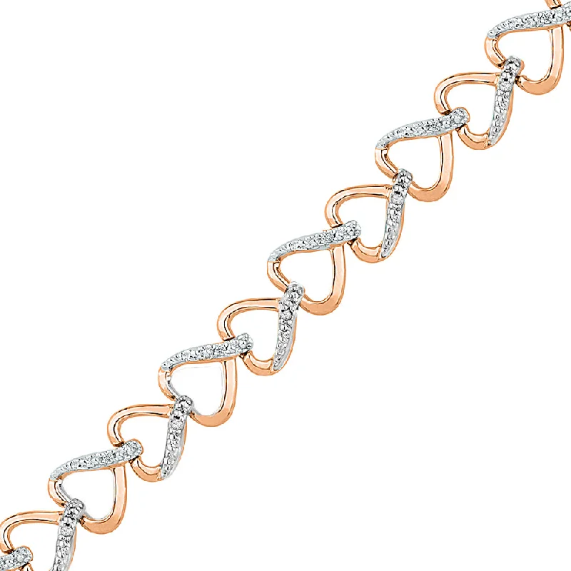 Diamond Heart Chain Link Bracelet