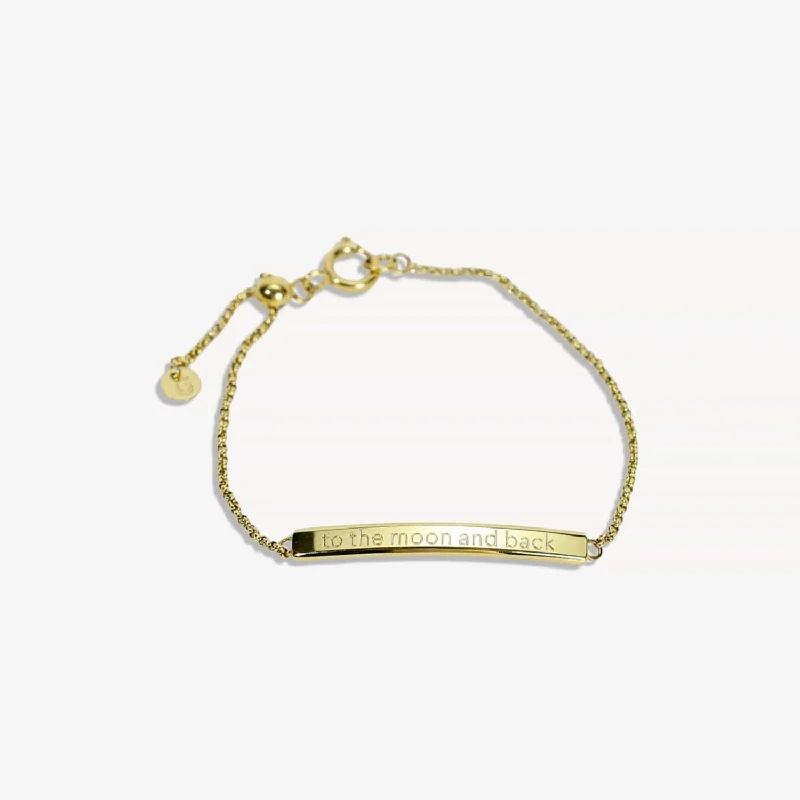 The “To the Moon and Back” Bar Bracelet in Gold