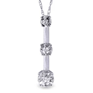 0.1 Carat 14K Solid White Gold Diamond Necklace