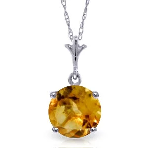 1.15 Carat 14K Solid White Gold Speak To My Heart Citrine Necklace