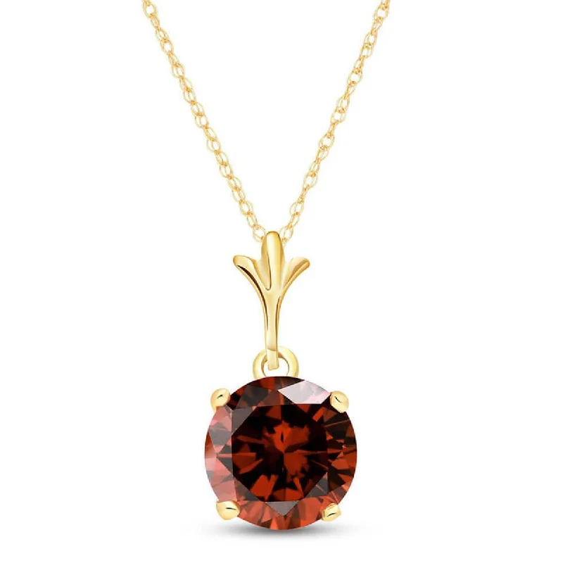 1.15 Carat 14K Solid Yellow Gold Happiest I've Been Garnet Necklace