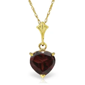 1.15 Carat 14K Solid Yellow Gold Heritage Garnet Necklace