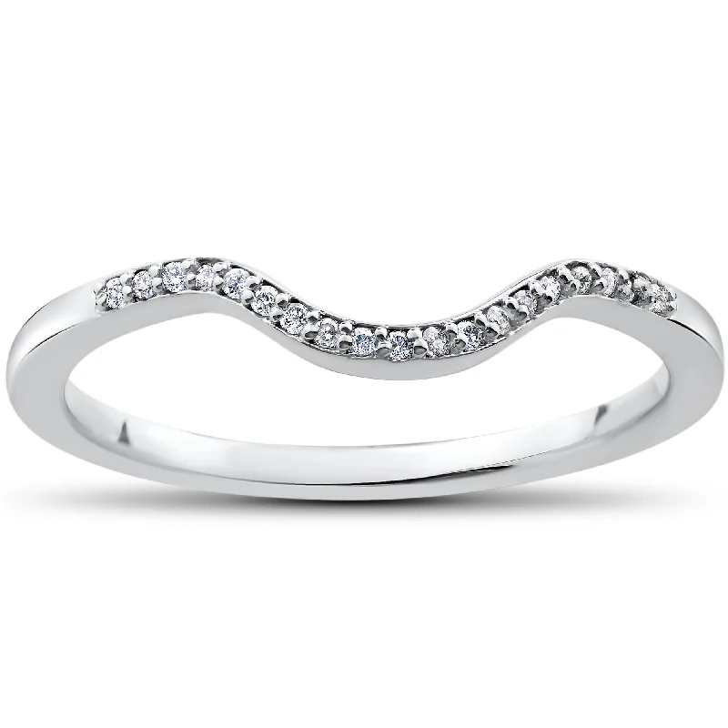 1/16 ct Lab Created Diamond Aria Wedding Curved Contour Ring