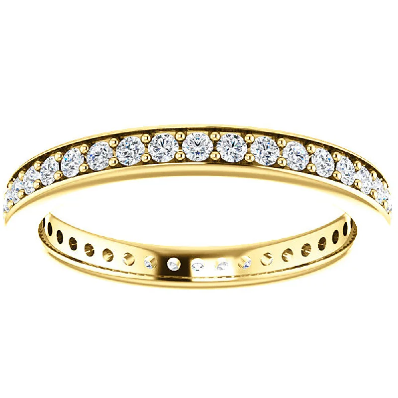 1/2 Ct Diamond Eternity Ring Womens Wedding Band 14k Yellow Gold EX3 Lab Grown