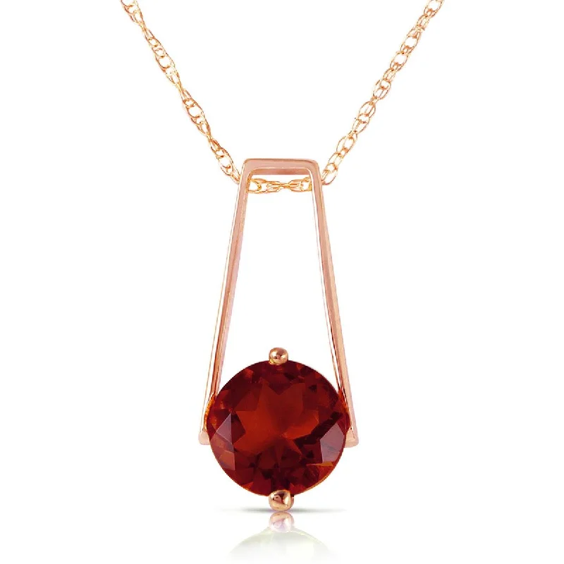 1.45 Carat 14K Solid Rose Gold Lullaby Garnet Necklace