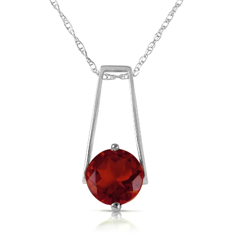 1.45 Carat 14K Solid White Gold Sacred Garnet Necklace