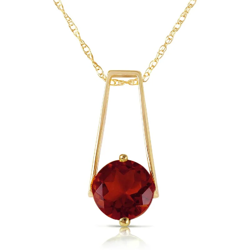 1.45 Carat 14K Solid Yellow Gold Winter Words Garnet Necklace