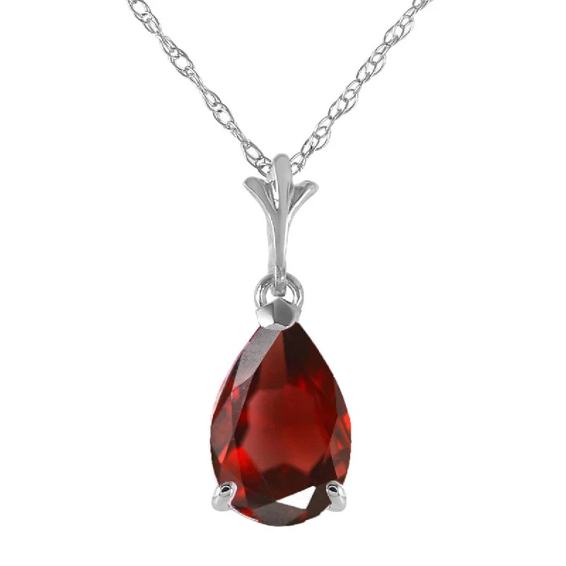 1.5 Carat 14K Solid White Gold Rest Of Today Garnet Necklace