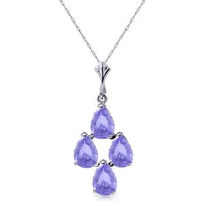 1.5 Carat 14K Solid White Gold Splash And Shine Tanzanite Necklace