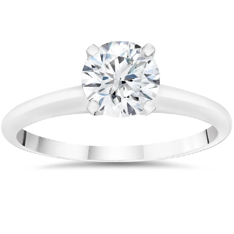 14k White Gold 2ct. TDW Round-cut Lab Grown Eco-friendly Diamond Solitaire Engagement Ring