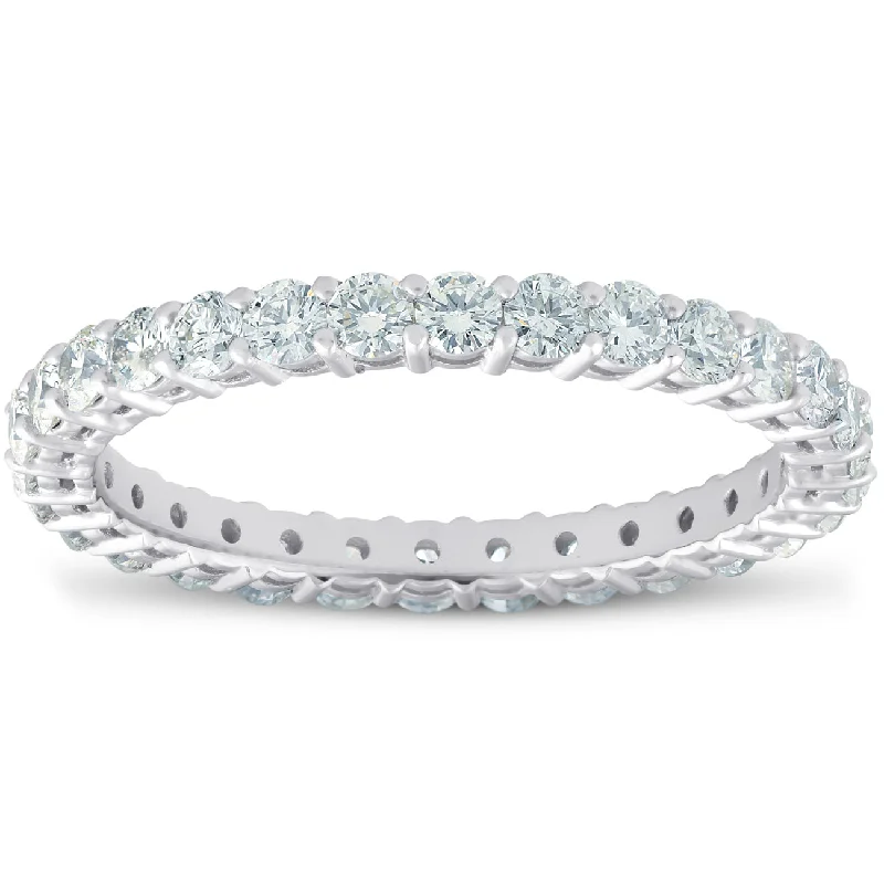 1ct Diamond Eternity Ring 14k White Gold