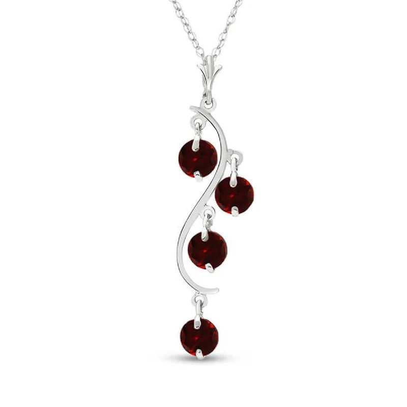 2.25 Carat 14K Solid White Gold Explanations Garnet Necklace