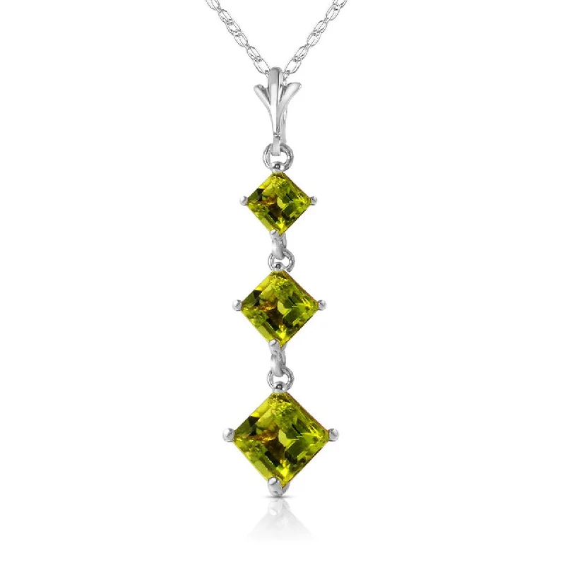 2.4 Carat 14K Solid White Gold Once I Believed Peridot Necklace