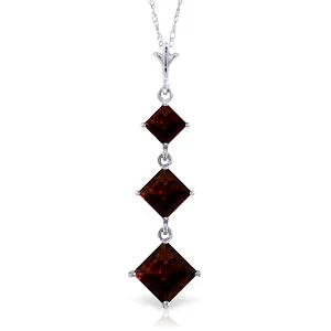 2.4 Carat 14K Solid White Gold Something New Garnet Necklace