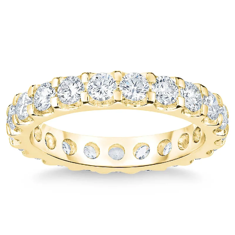 2 Ct Lab Grown Diamond Eternity Ring Womens Wedding Band 14k Yellow Gold