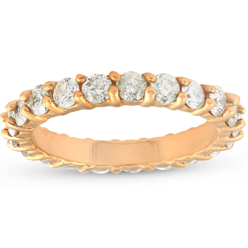 2ct Diamond Eternity Ring 14k Yellow Gold Womens Anniversary Band