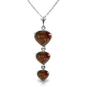 3.03 Carat 14K Solid White Gold Assuming Garnet Necklace