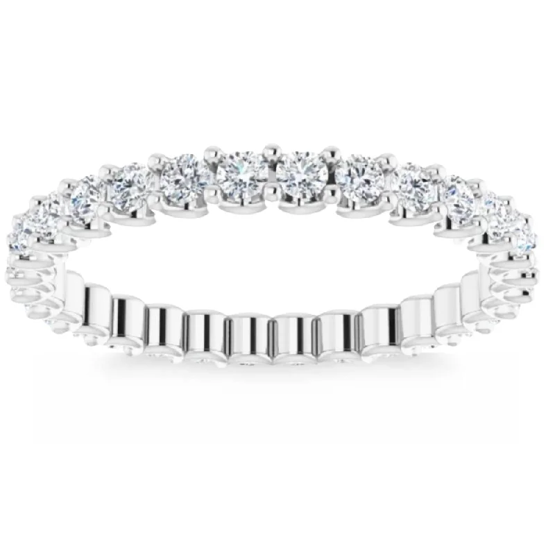 3/4Ct Diamond Eternity Ring 14k White Gold U Prong