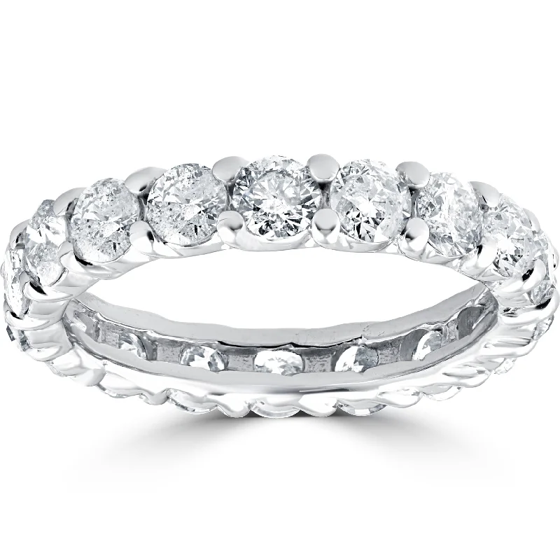 3Ct Diamond Eternity Wedding Ring Lab Grown Diamonds 14k White Gold