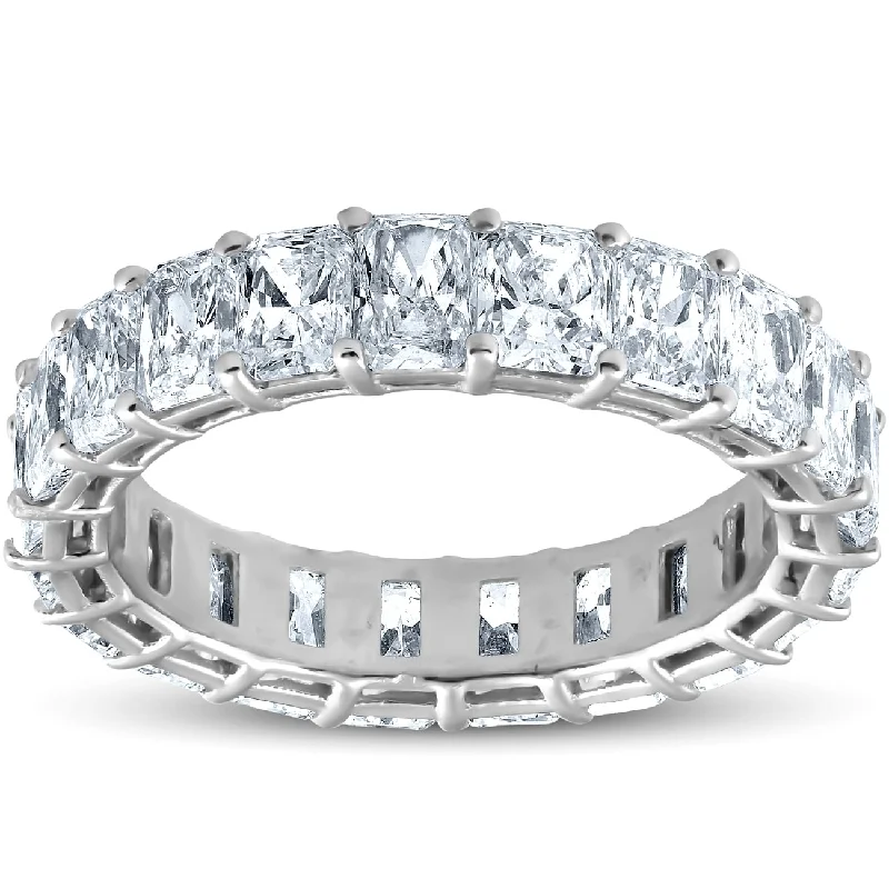 5Ct Radiant Cut Diamond White Gold Eternity Wedding Ring Lab Grown