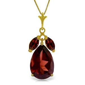 6.5 Carat 14K Solid Yellow Gold Early Autumn Garnet Necklace