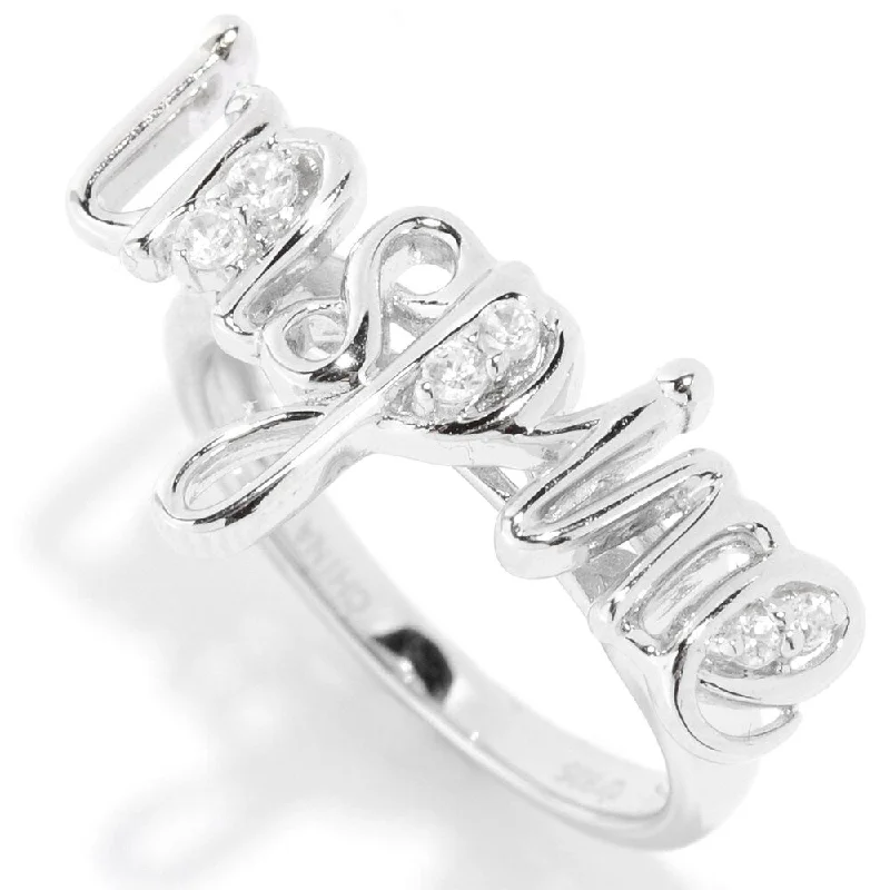 925 Sterling Silver White Natural Zircon Ring