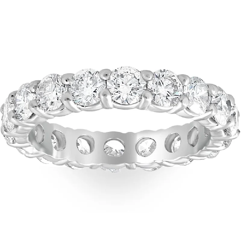 950 Platinum 2ct Diamond Eternity Wedding Ring Lab Grown Band