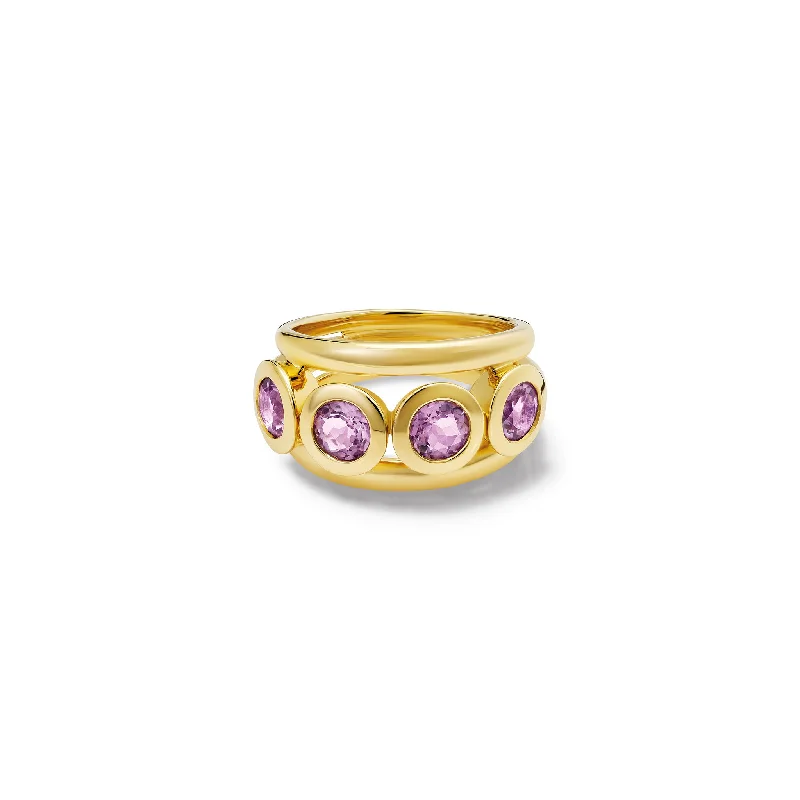 Aeneus Classic Ring Yellow Gold - Lilac Amethyst