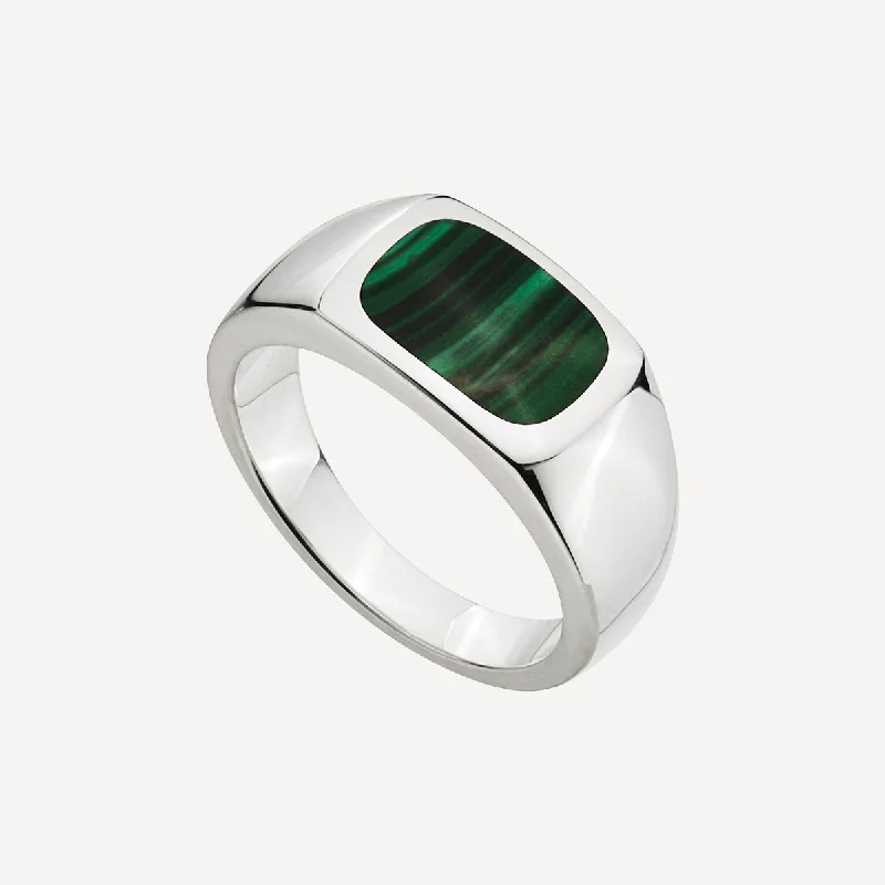 Expedition Men’s Silver Malachite Ring