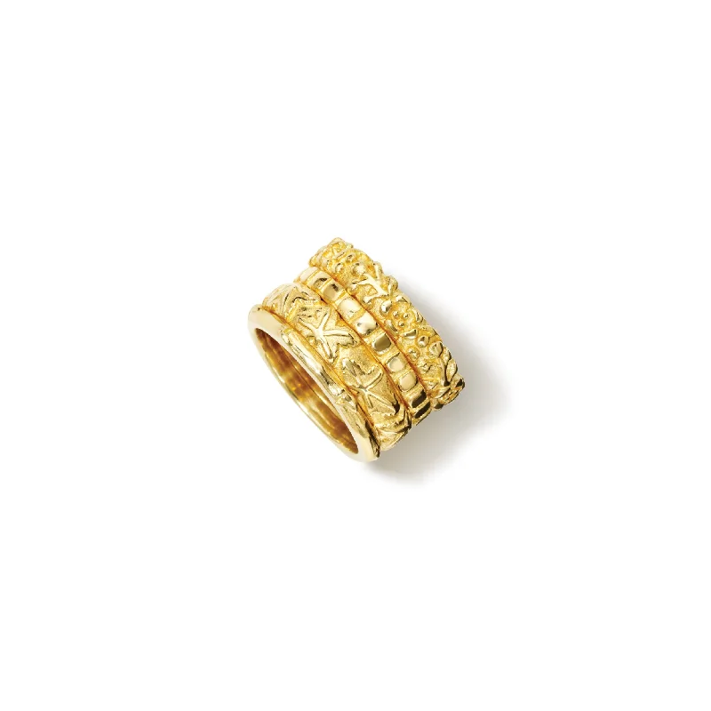 Four Seasons Stacked Ring 18ct Yellow Gold