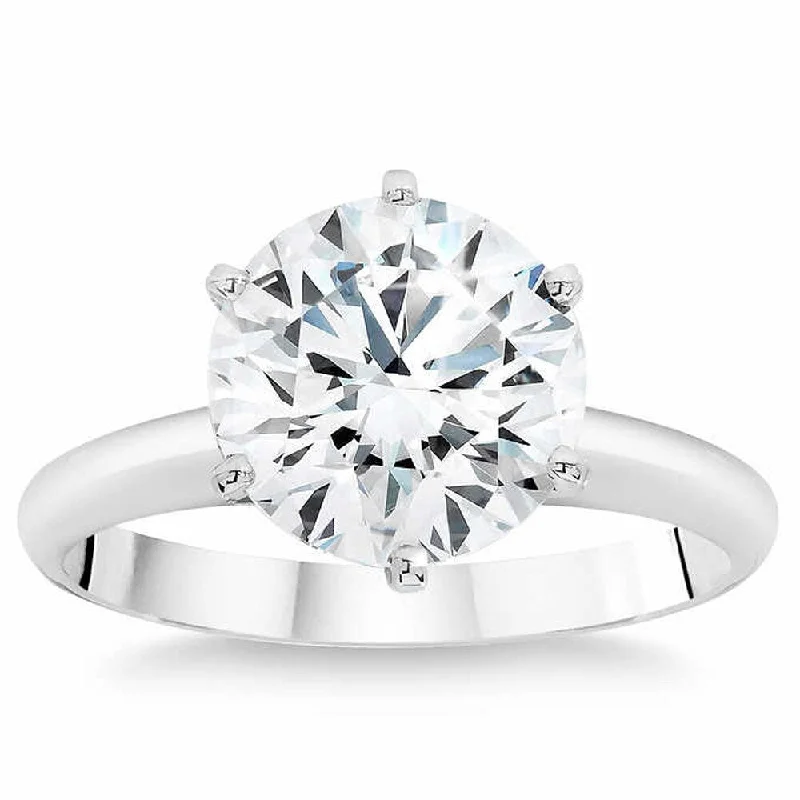 G/SI1 3.11Ct Certified Diamond Platinum Solitaire Engagement Ring Lab Grown