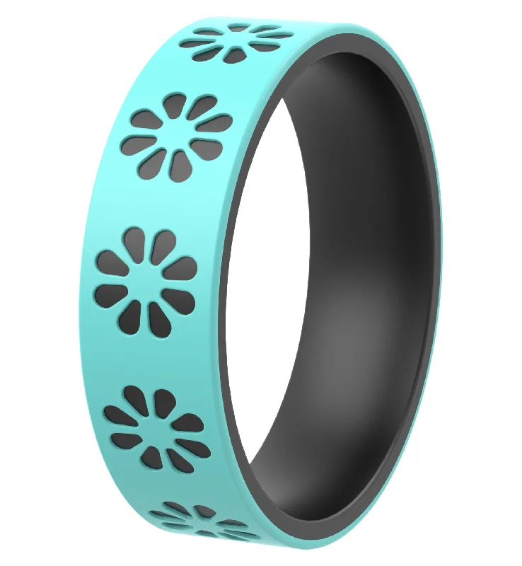 Daisies - Teal-Black