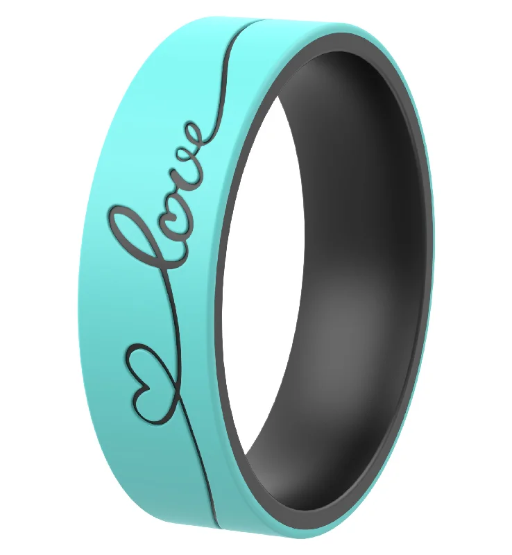 Love with Heart - Teal-Black