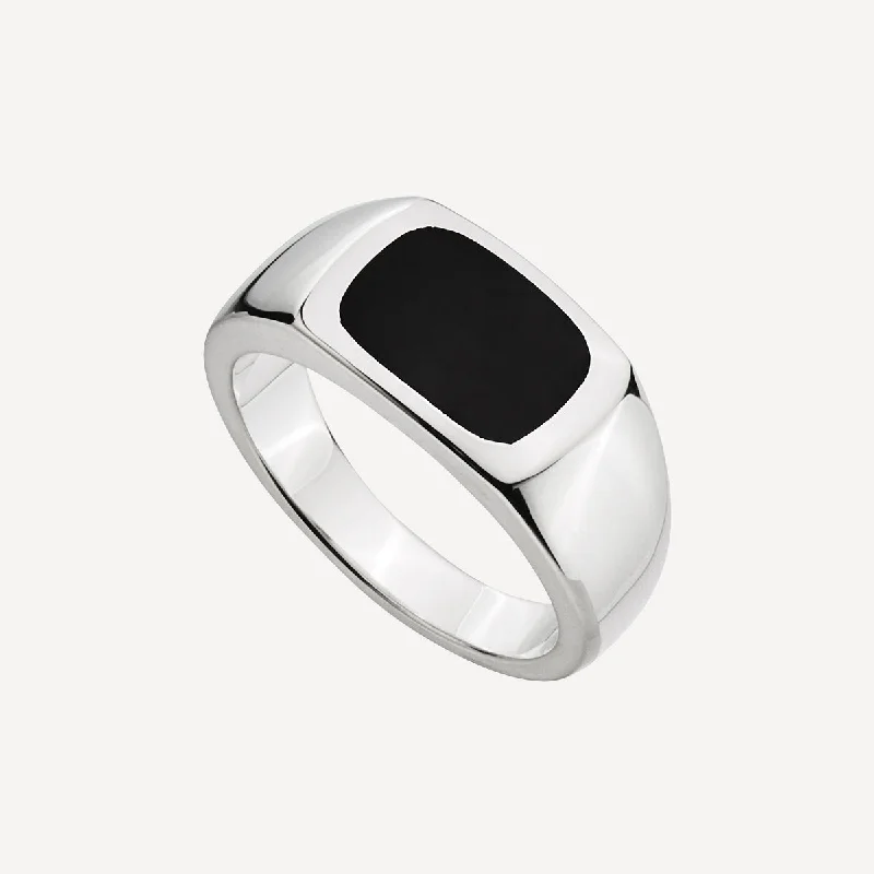 Expedition Men’s Silver Black Onyx Ring