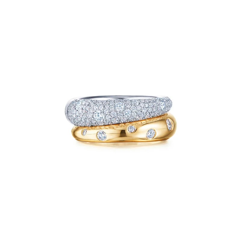 Double Band Ring with Diamonds