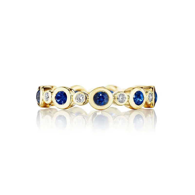 Blue Sapphire & Diamond Aura Band