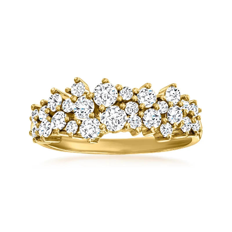 Ross-Simons Diamond Cluster Ring in 14kt Yellow Gold