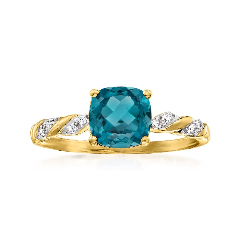 Ross-Simons London Blue Topaz Ring in 14kt Yellow Gold