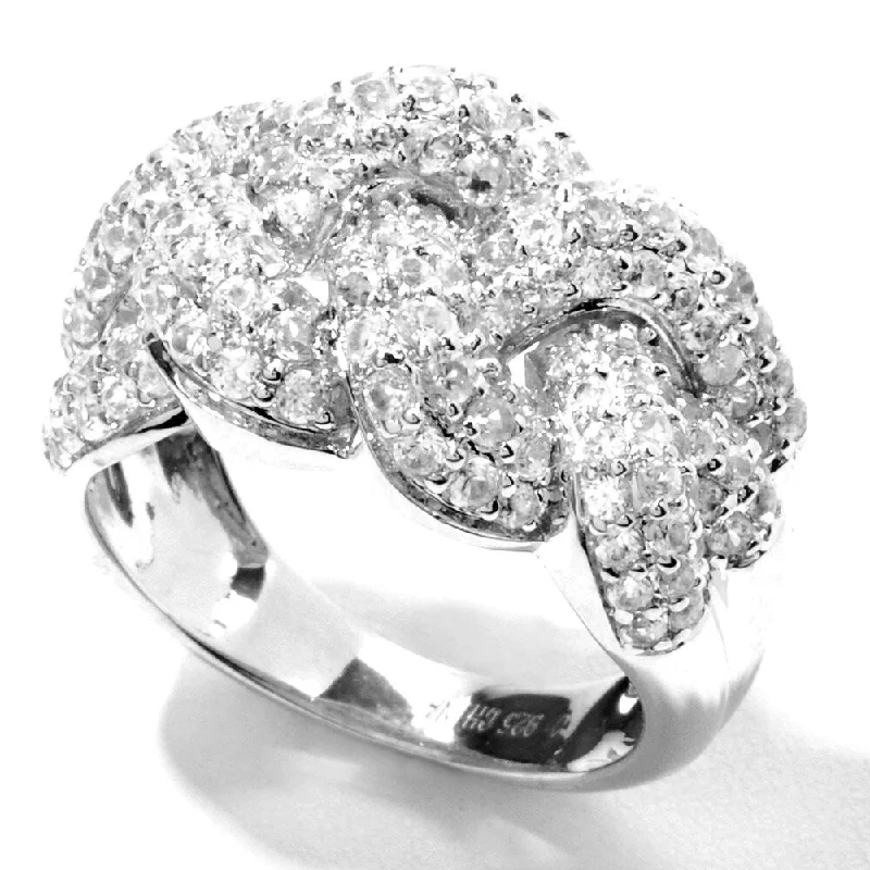 Sterling Silver 2.55Ctw White Natural Zircon Band Ring