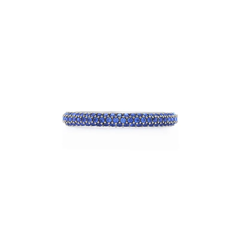 Moonlight 3-Row Ring with Pavé Sapphires