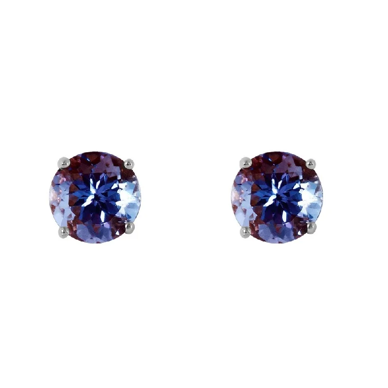 0.95 CTW 14K Solid White Gold Own Standard Tanzanite Earrings