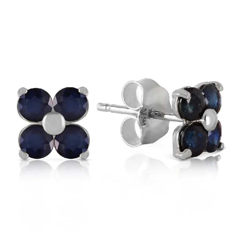 1.15 Carat 14K Solid White Gold Good To Be True Sapphire Earrings