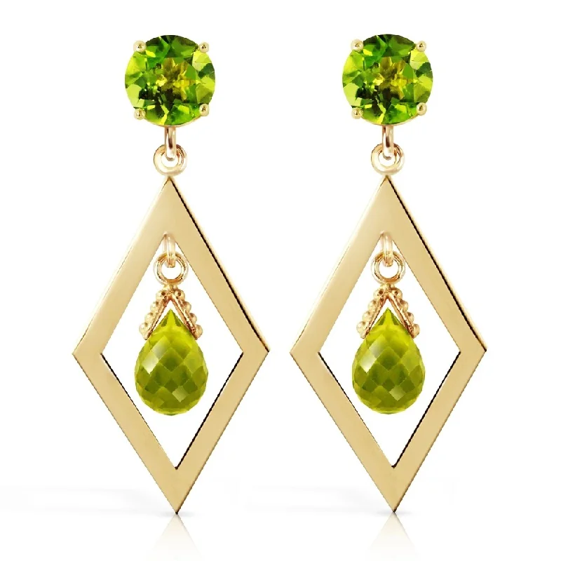 2.4 Carat 14K Solid Gold Euphoria Peridot Earrings