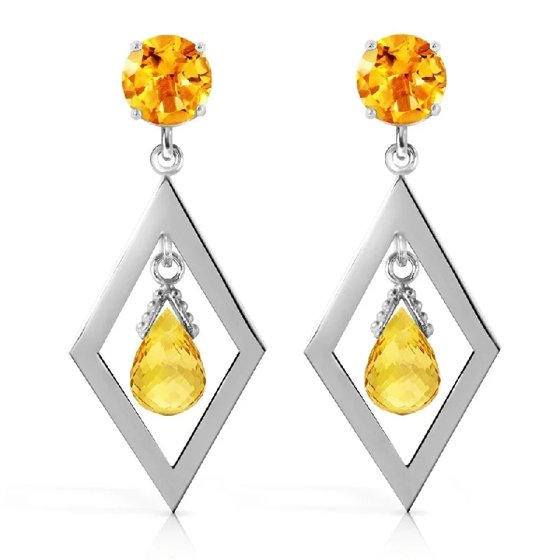 2.4 CTW 14K Solid Gold Celebratory Citrine Earrings